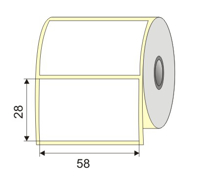 Picture of Nalepnica papir bela DT 58x28 1"