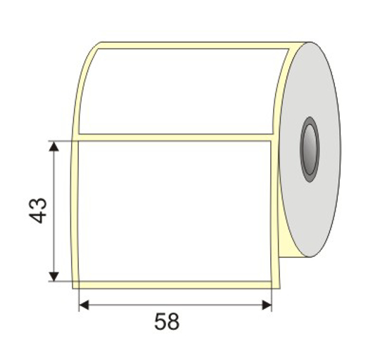 Picture of Nalepnica papir bela DT ThermoEco 58x43 1" H40