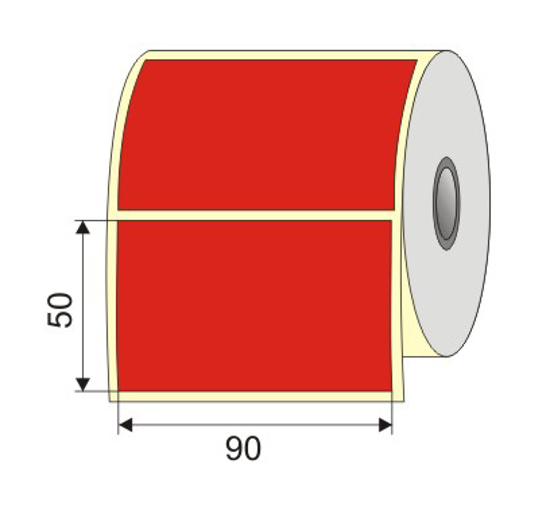Picture of Nalepnica papir crvena 90x50 1" H40