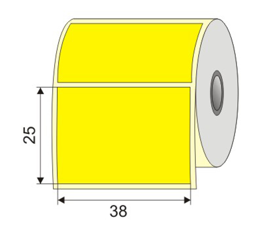 Picture of Nalepnica papir žuta DT ThermoECO 38x25 1" H40